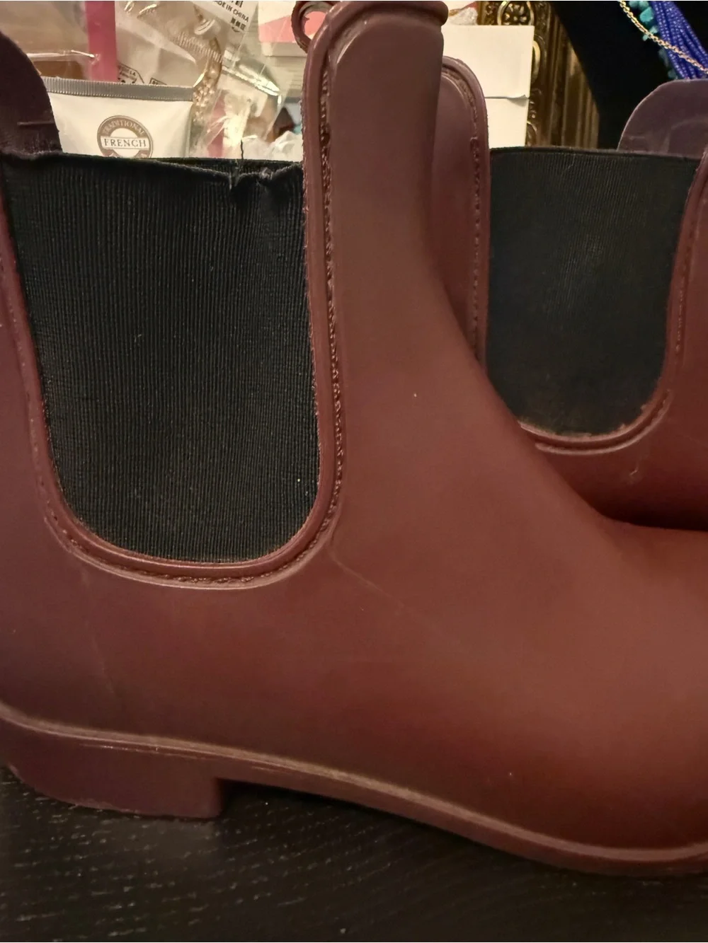 J. Crew Maroon Leather Chelsea Ankle Boots